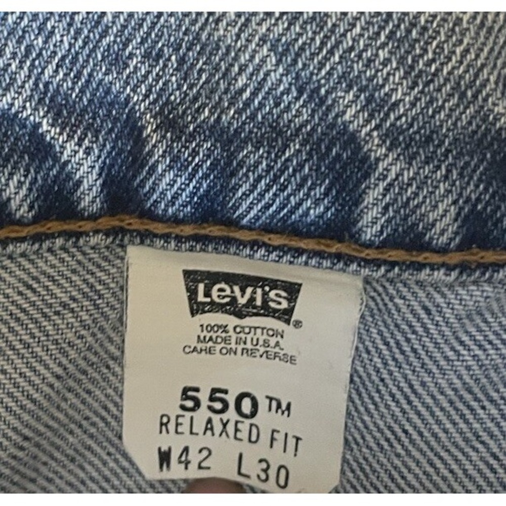 Vintage 90's Levis 550 Jeans Mens Blue Denim 42x30 Relaxed Orange Tab - Picture 2 of 9